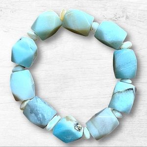 ⭐️ Chunky Amazonite Blue Stone Stretch Bracelet